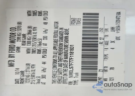 2015 Ford Transit Connect Xlt from USA, damaged, VIN NM0LS7F77F1181831